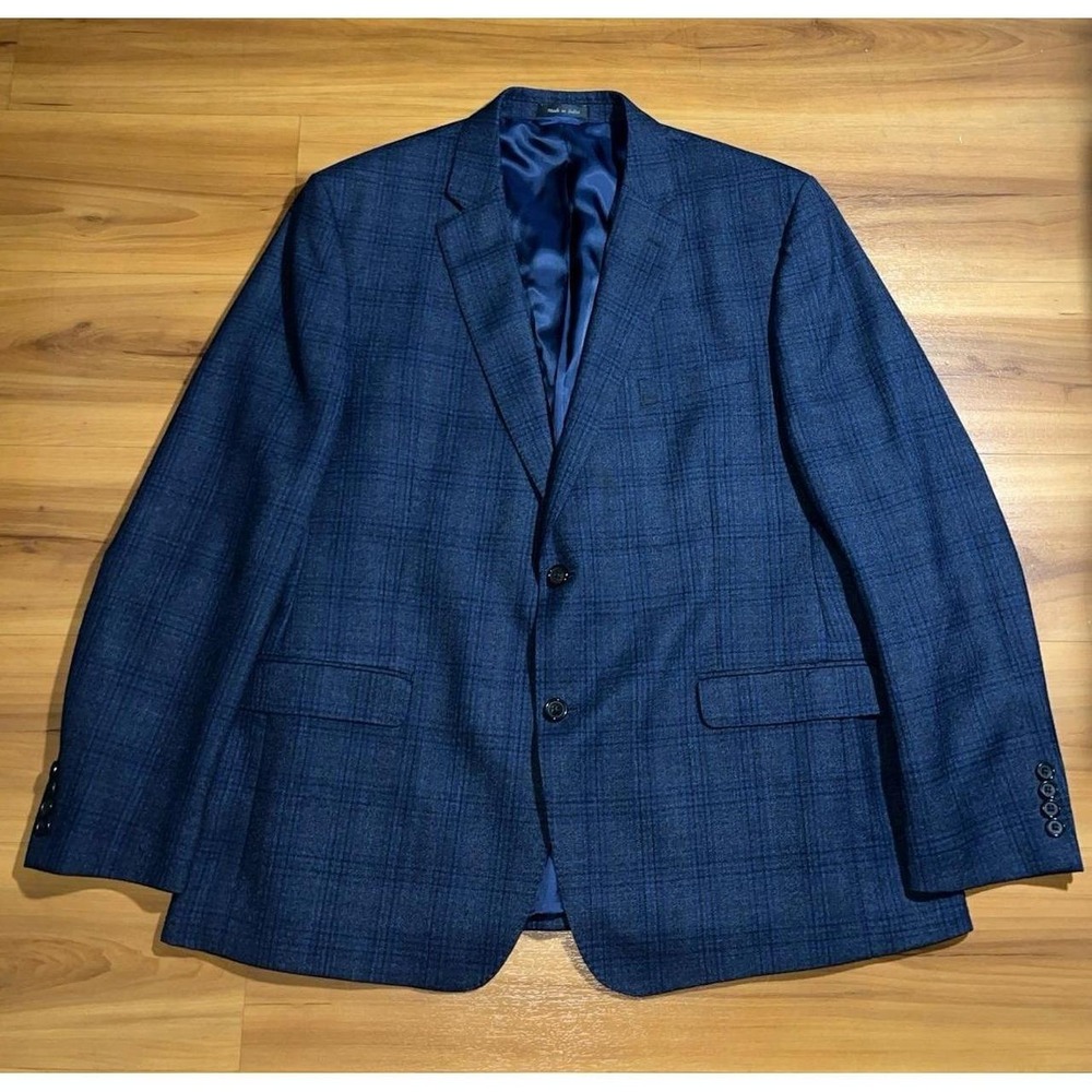 Lauren Ralph Lauren Glen Plaid 100% Wool Slim Fit Two Button Sport Coat Blazer